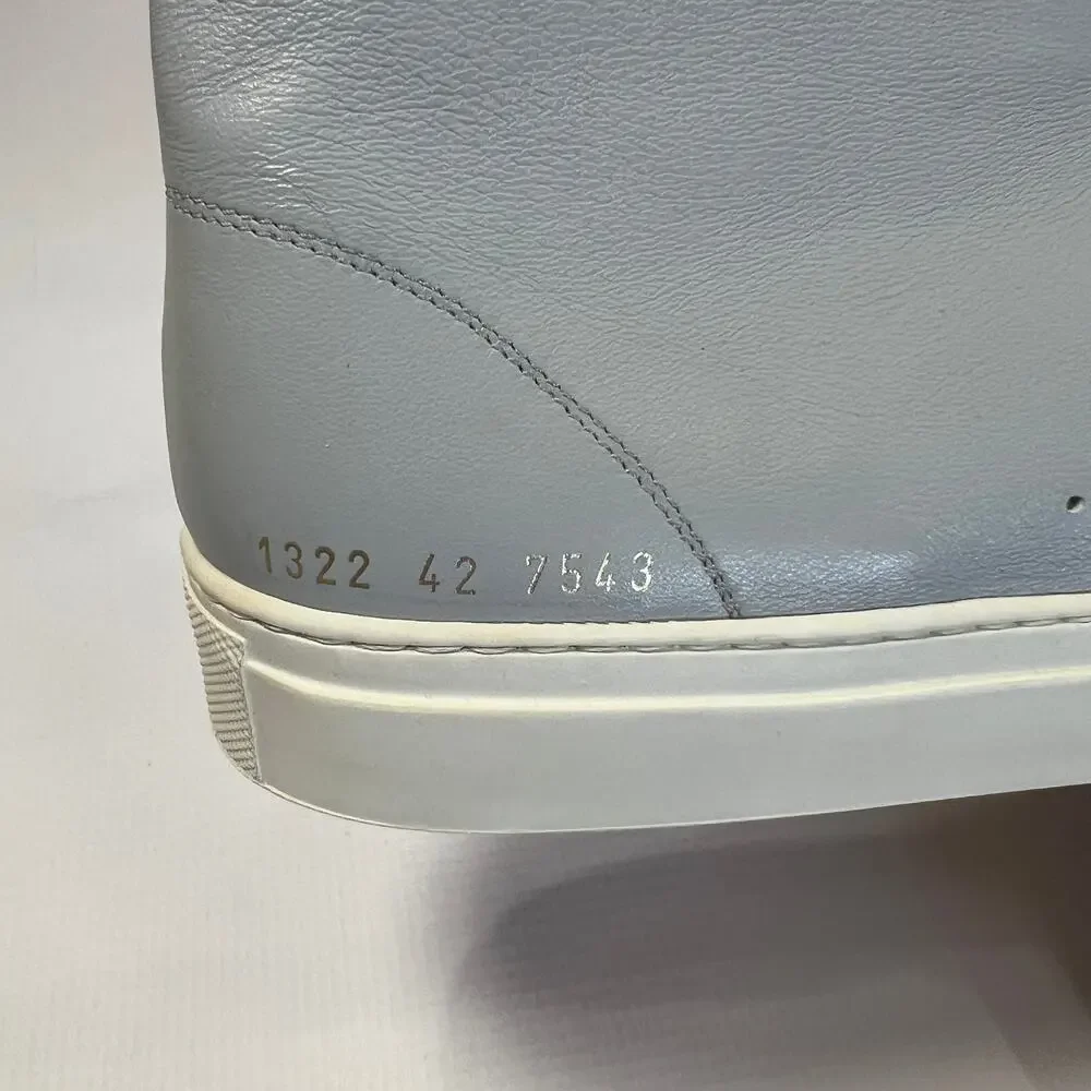 Common Projects Tournament High Top Sneakers EU42 Grey Leather Shoes ITALY